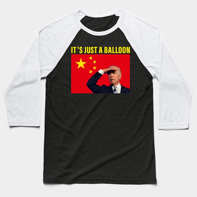 Chinese Spy Balloon -it's just a balloon- Baseball T-Shirt by S-Log